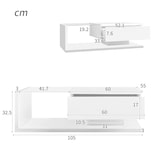 thumbnail of Merax Couchtisch, Hochglanz-Weiß, Beistelltische, Couchtische mit Glas und LED-Effekt, Weiß
