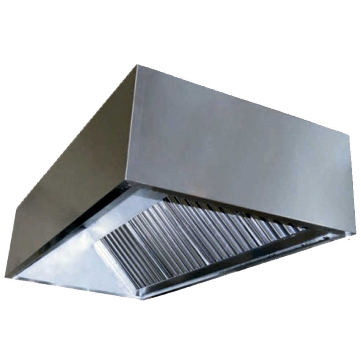 Campana Recta Extractora Industrial Para Cocinas De Acero Inoxidable Aisi 304  1500X750X500Mm