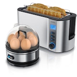 thumbnail of Arendo Frühstücksset 2-teilig, Eierkocher SEVENCOOK, 4-Scheiben Langschlitztoaster, Silber