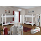 thumbnail of Etagenbett für Erwachsene weiß 100x200 Stockbett teilbar mit Rollrost Matratzen 60.16-10WT100M