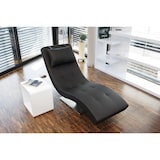 thumbnail of SalesFever Relax Lounger met nekkussen | bekleding kunstleer | frame van roestvrij staal | B 60 x D 170 x H 82 cm | zwart