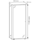 thumbnail of VCM Standvitrine Kavisa Silber H. 115 x B. 50 x T. 38 cm