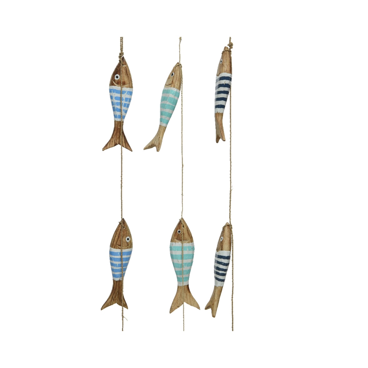 1 Fisch Deko Maritim 100cm Holz Dekofische zum Aufhängen Holzfische Dekoidee Geschenkidee Tischdeko Meeresdeko Stranddeko Blau Natur