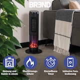 thumbnail of Elektrische Kachel met Sfeerhaard en Thermostaat 18-45 °C – Keramische Ventilatorkachel – Verwarming met Swingfunctie – Timer – Zwart - BREND BR-2222