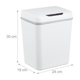 thumbnail of Relaxdays Mülleimer Bad, mit Sensor, 9 Liter, elektrischer Deckel, Müllbeutelhalter, Badezimmereimer, Kunststoff, weiß