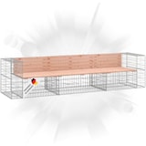 thumbnail of DELUKE® Gartenbank Gabionen INO aus Stahl 287x71x65,5cm Massivholz Douglasie Gabionenbank Gartenbank mit Sitzfläche aus Gabionen Steinkorb