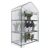 thumbnail of Serra A 3 Ripiani Da Giardino Per Orto Telaio In Acciaio Verniciato Telo In PVC Trasparente Porta Avvolgibile Apertura A Cerniera 69x49x125 Cm