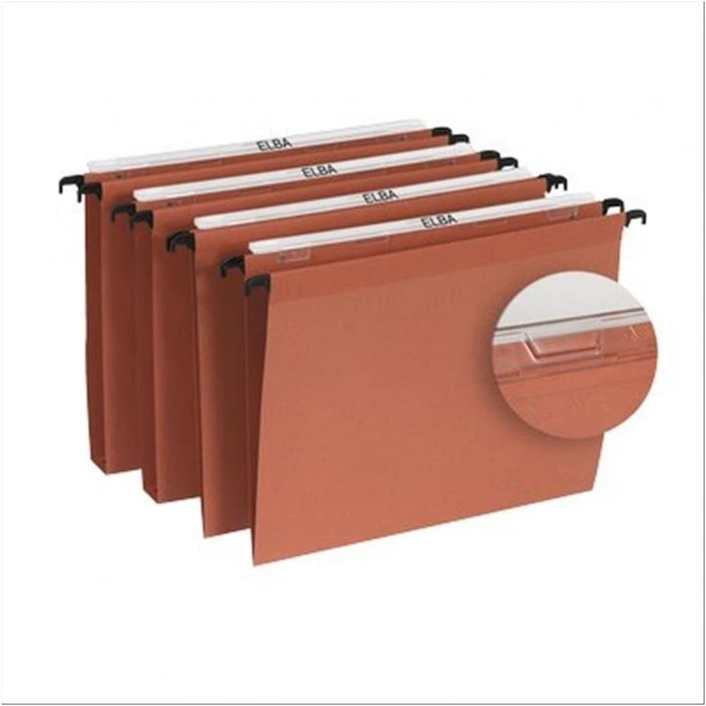 Rexel Signaletic Cartella Sospesa da cassetto - Interasse 39 cm - Fondo a V, Arancio, Confezione da 25 Pezzi, ACCO10500