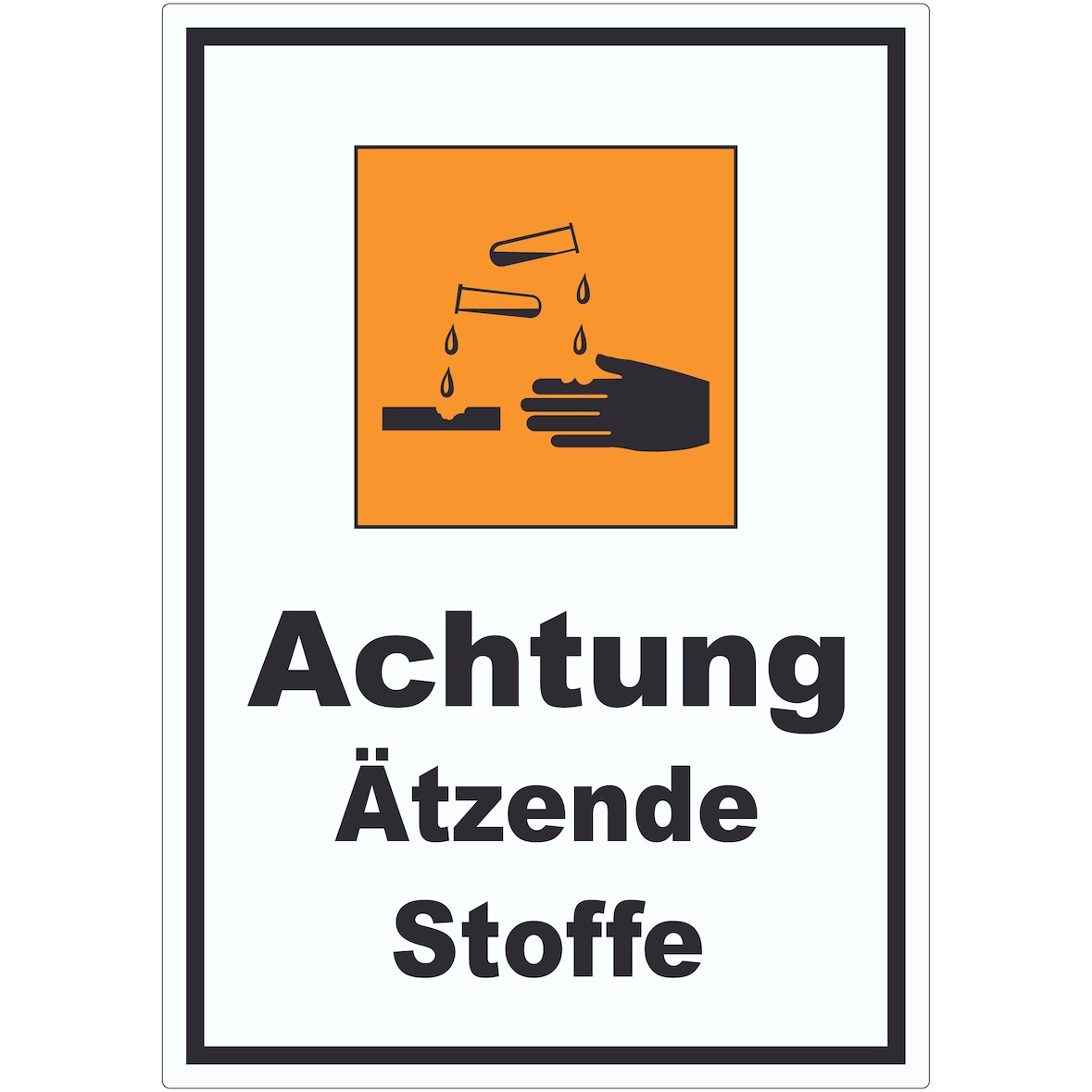 Aufkleber Gefahrensymbol ätzend A7 (74x105mm)