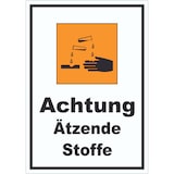 thumbnail of Aufkleber Gefahrensymbol ätzend A7 (74x105mm)