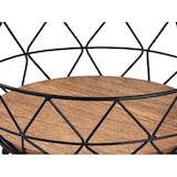 thumbnail of Obstschale Set 2x Brotkorb Obstkorb rund ø 28 H 10 cm Metall schwarz mit Holzboden massiv