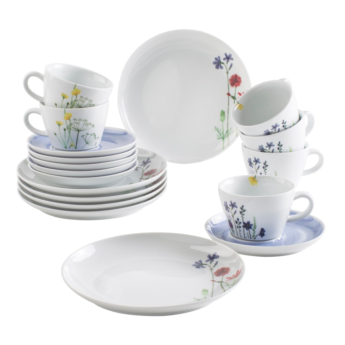 KAHLA 390453A69357C Five Senses Wildblume Kaffeeservice 18tlg. | florales Kaffeeservice für 6 Personen aus Porzellan