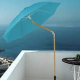 thumbnail of SVITA Sonnenschirm Bambus 2m Neigbar Gartenschirm Balkonschirm Hellblau