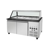 thumbnail of Skyrainbow SNACK-Line bain-marie toonbank 4xGN1/1,graniet Star Galaxy zwart, 153x82x85,5 glazen bovenbouw helder glas zwarte rand,zonder schap,H=396mm