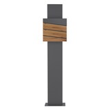 thumbnail of ECD Germany Standbriefkasten Anthrazit Edelstahl 170 cm freistehend, mit Zeitungsfach, Postkasten Holzoptik, pulverbeschichtet