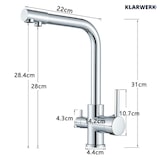 thumbnail of KLARWERK® Felix | 3-Wege Armatur Edelstahl Chrom glänzend | Filter Trinkwasser Wasserhahn Küche | 360° Osmose Mischbatterie U-Auslauf 3 Anschlüsse