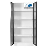 thumbnail of PROREGAL Stahlschrank BEE mit 5 lackierten Fachböden | HxBxT 195x92x50cm | Weiß-Schwarz | Werkstattschrank Werkzeugschrank Aktenschrank