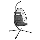thumbnail of tectake Fauteuil suspendu Ariane avec structure et coussin 160kg - gris foncé - 404980
