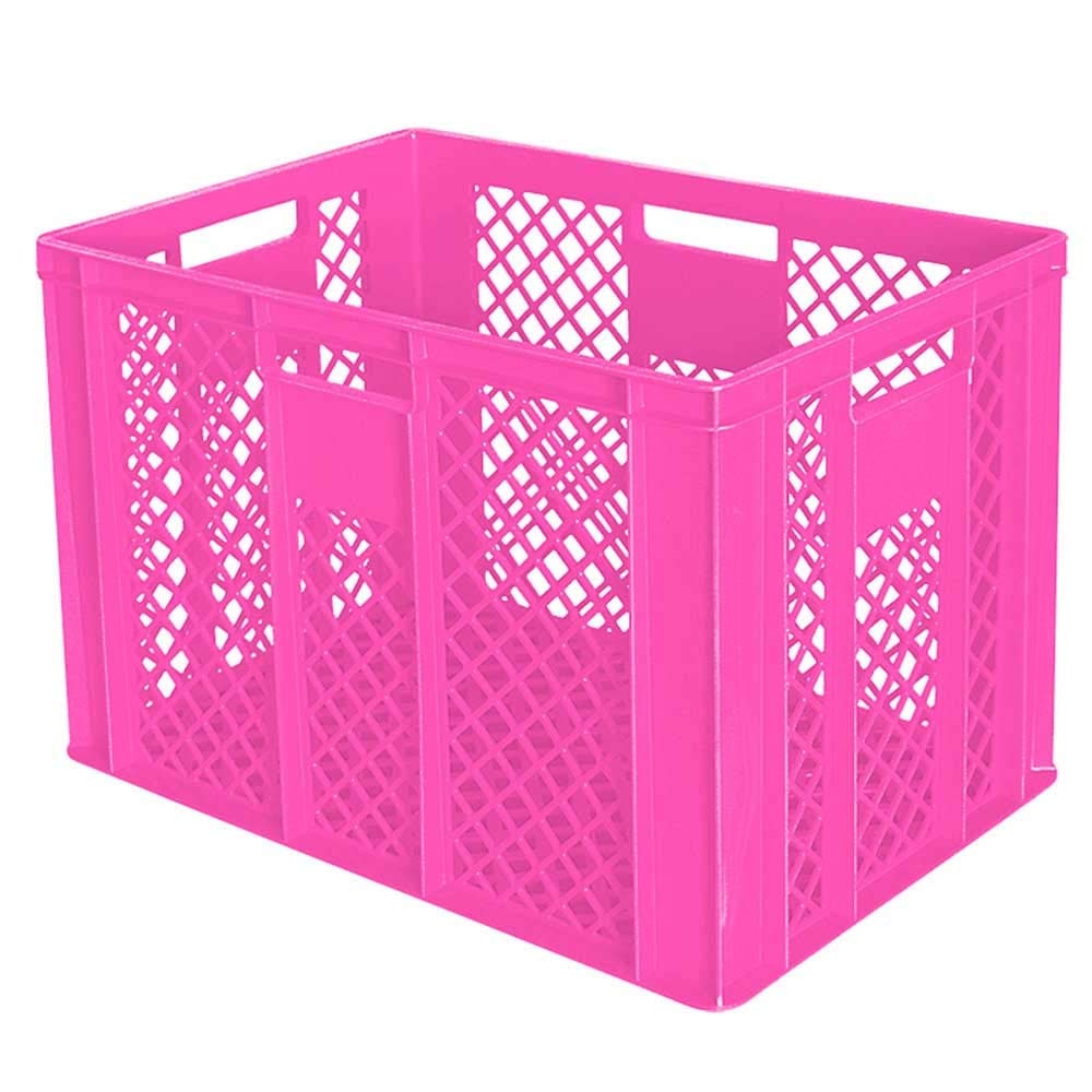 30 Stück Eurobehälter durchbrochen/Bäckerkiste, LxBxH 600 x 400 x 410 mm, lebensmittelecht, pink, Palettenware