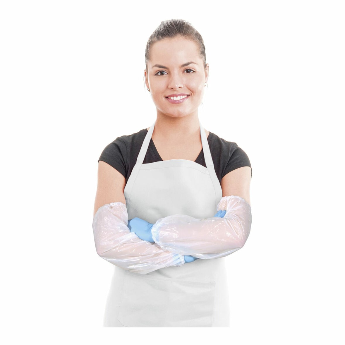 100x Ärmelschoner weiß PE ca. 20x40cm