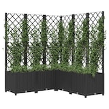 thumbnail of vidaXL Plantenbak met trellis zwart 120x120x136 cm PP