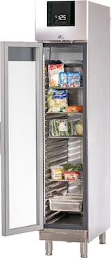 thumbnail of Edelstahl-Tiefkühlschrank TKU 359 mit Volltür und Umluftkühlung