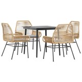 thumbnail of vidaXL 5-tlg. Garten-Essgruppe mit Kissen Braun Poly Rattan Glas