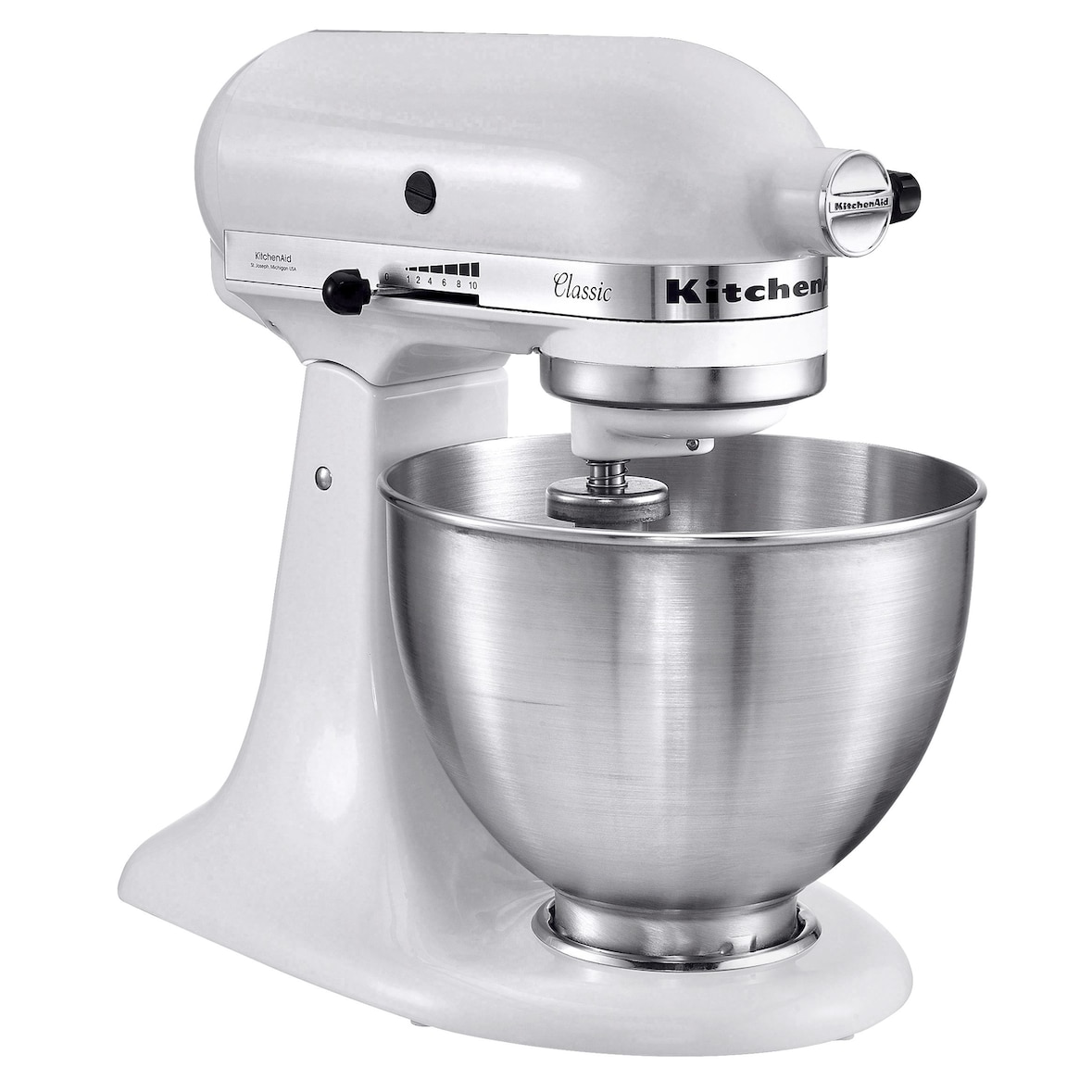 KitchenAid Küchenmaschine Classic 5K45SSEWH, 4.3 L, 10 Stufen, mit 3-tlg. Zubehör, weiß