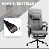 thumbnail of Bürostuhl mit Massagefunktion 76x66x120 cm höhenverstellbar mit 155 Grad Neigung Fußstütze Lendenheizung Fernbedienung Grau