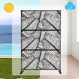 thumbnail of Dekoratives Metallpaneel, Trennwand für Außen- oder Innenbereich, Sichtschutzwand, Paravent aus Stahl, modernes Design – Schwarz/Palmenblätter