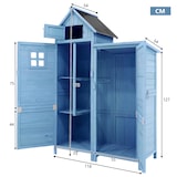 thumbnail of Merax Gerätehaus Gartenschrank Geräteschuppen Geräteschrank，118 x 54 x 173 cm, auch für kleine Gärten geeignet, Blau, PVC-Dach