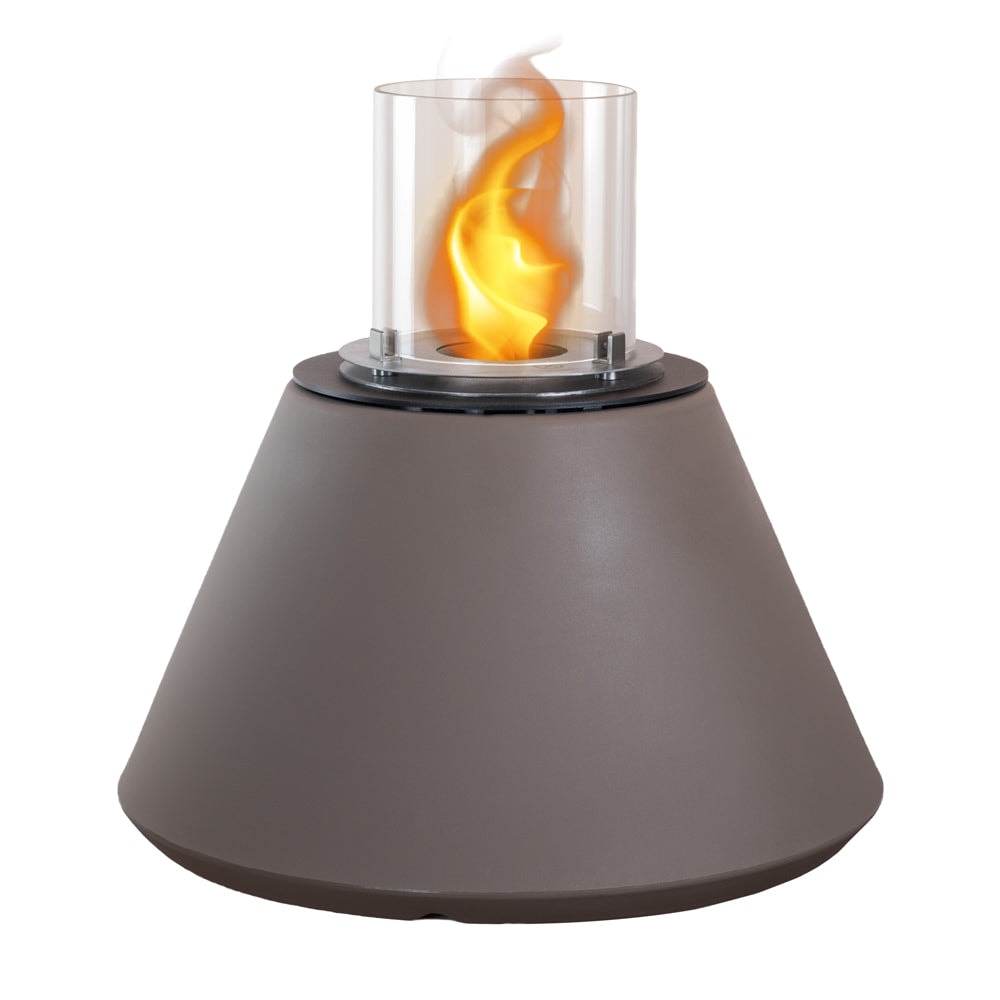Chimenea de bioetanol brasero de suelo de jardín para interior y exterior STROMBOLI Gris tórtola d.60 x h56