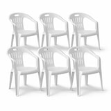 thumbnail of 6er Stapelstuhl Gartenstuhl stapelbar wetterfest Weiß Kunststoff