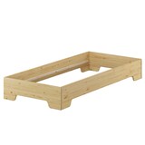 thumbnail of Kastenbett Jugend Bett, Holz-Bett 90x200 Massivholz Kiefer mit Rollrost Matratze 60.56-09M