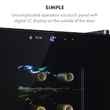thumbnail of Klarstein Bellevin 18 Uno Weinkühlschrank 50 Liter 11-18 °C LED Touch SingleZone Schwarz