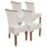thumbnail of Esszimmer Stühle Set Rattanstühle Perth 4 Stück weiß Esstisch Stühle Korbstühle nachhaltig : ohne Sitzkissen