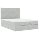 thumbnail of vidaXL Ottoman-Bett mit Matratzen Hellgrau 140x200 cm Samt