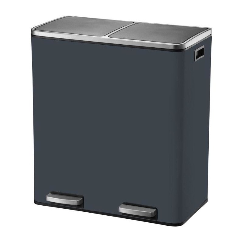 Kitchen Move Balde de Lixo com Pedal para Reciclagem MAJOR cinzento 60L Aço inoxydable Cinza