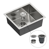 thumbnail of Gasfrit – Lavello da cucina da incasso per piano di lavoro in acciaio inox colore grigio, 1 vasca 470 x 410 mm