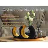 thumbnail of Kerzenhalter Teelichthalter Set 2-teilig Kerzenständer Metall schwarz matt innen vergoldet