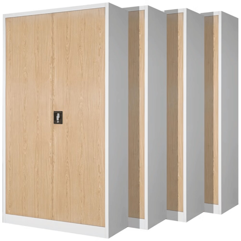 MegaDeal 4x Aktenschrank abschließbar KADO - 5 Ebenen, Flügeltüren | Metallschrank Werkstatt Büroschrank aus Stahl, 185x90x40cm Weiß-Sonoma Eiche