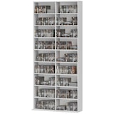 thumbnail of Medienregal Holz Weiß 78,5x24x175 cm, verstellbar für CDs, DVDs und Blu-rays