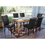 thumbnail of 6er-Set Esszimmerstuhl Chesterfield II, Stuhl Küchenstuhl, Nieten ~ Kunstleder, schwarz, dunkle Beine