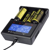 thumbnail of VC4 4-Kanal Li-Ion und NiMH LCD Schnellladegerät mit Einzelkanalsterung für 18650, AA, AAA, C und D