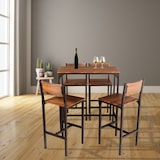 thumbnail of Set Table de bar et 4 tabourets modèle VENICE en noyer brun style moderne par Yelloo