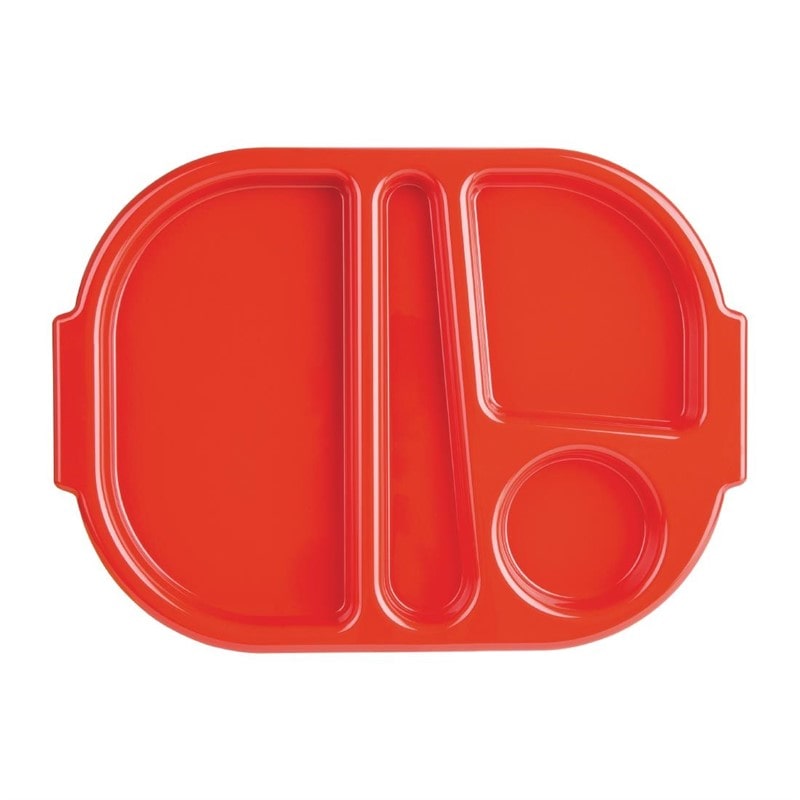 Olympia Kristallon dienbladen met vakken 37,5x27,8cm rood