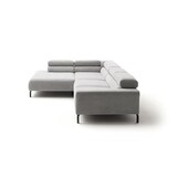 thumbnail of KAWOLA Sofa DELIA Ecksofa Cord hellgrau mit motorischem Sitzvorzug Recamiere links