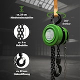 thumbnail of Kettenzug rund 1 t Tragkraft - 3 m Hubhöhe - Einzelbremse HSZ Flaschenzug Hebezug Seilzug