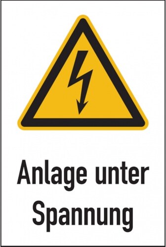 Dreifke® Warnschild, Kombischild, Anlage unter Spannung - 200x300x0.6 mm Magnetfolie
