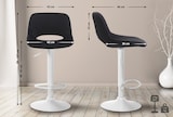thumbnail of Sgabello da bar Camden in velluto nero/Metallo bianco opaco